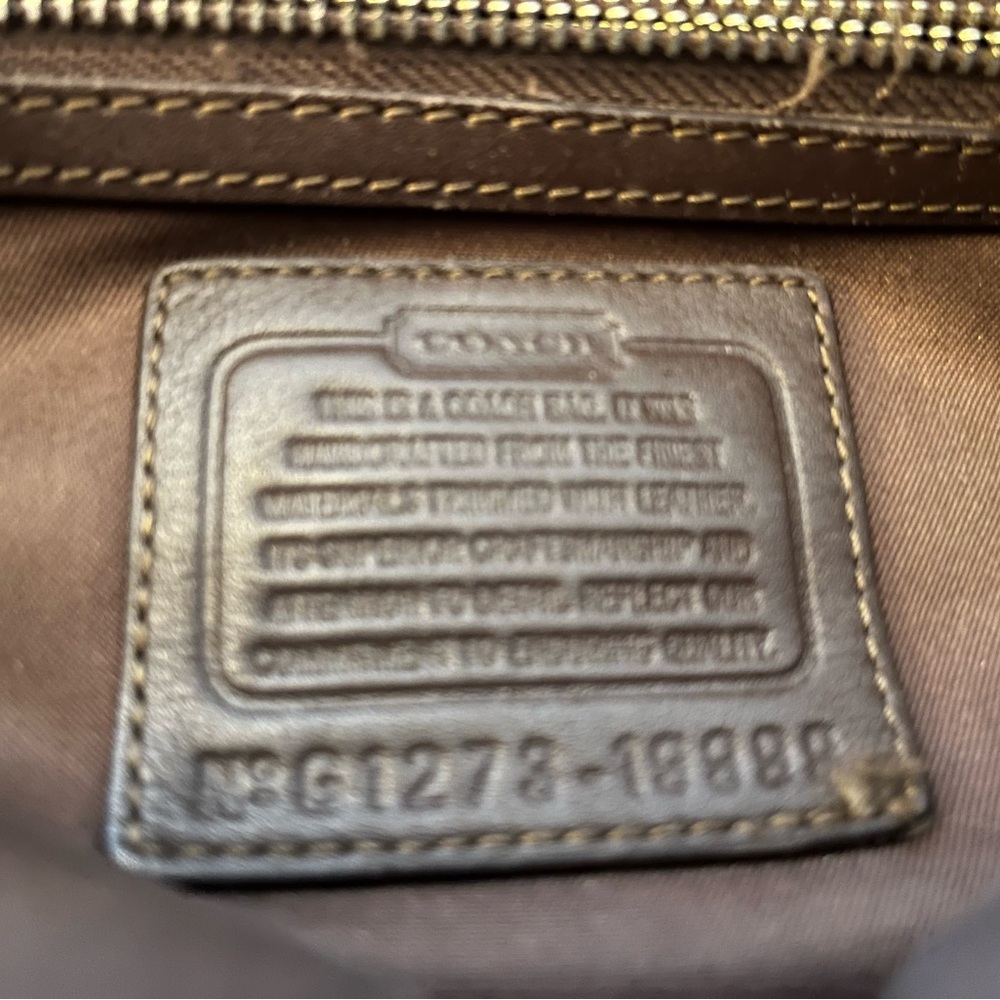 Coach Tan and Brown Signature Shoulder Handbag - Picture 5 of 7